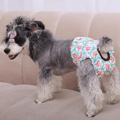 CuteBone Dog Diapers Female Washable Small Medium Large 3 Pack Reusable Doggie Diapers Puppy Period Pants for Doggy Heat Cycle Peeing