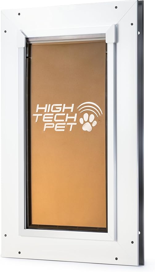 DuraFlex Aluminum Frame Pet Door for Extra Large-Sized Dogs (100+ lbs.) by High Tech Pet - Easy Installation Dog Door, Wall Mount, Air Tight, Security Panel (12.5" X 25" Pet Opening) - AF-3-XLW