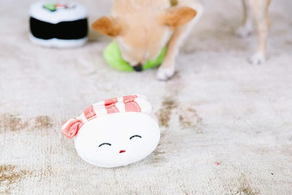 Pearhead Sushi Plush Squeaky Dog Toys – Soft Durable Food-Themed Chew Toys for Small & Medium Dogs, Interactive Plush Dog Toy Set of 3