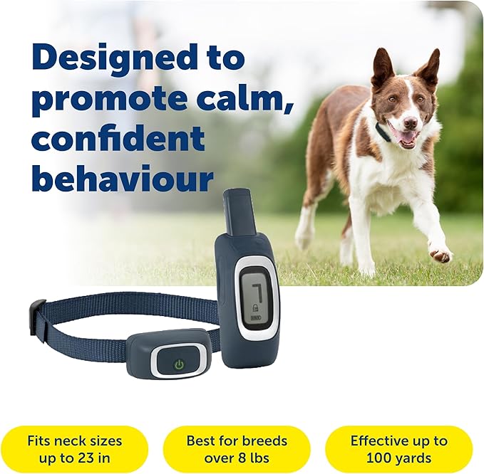 PetSafe Remote Trainer Dog Training Collar - 3 Training Modes: Tone, Vibration, 15 Levels of Static Stimulation, Standard for Dogs Over 8lb+ - Waterproof, Durable, Rechargeable - 100 Yards (300 Feet)