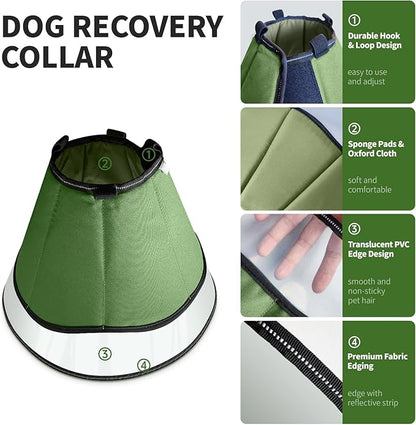 Soft Dog Cone Collar for Large Medium Dogs After Surgery, Cone for Dogs to Stop Licking, Adjustable Dog Recovery Lightweight Elizabethan Collar (XL)
