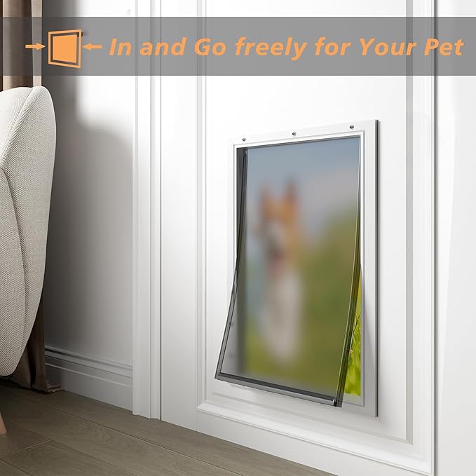 MIAOTONG 2 Pack Dog Door Replacement Flaps with Screw, Small Doggie Door Replacement Flaps Compatible with PetSafe Freedom PAC11-11037, Flexible and Durable, 8 7/8'' × 5 1/8'', for Small Dog and Cat