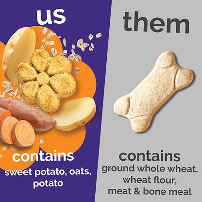 Fruitables Baked Dog Treats, Sweet Potato Snacks for Dogs, Low Calorie & Delicious, No Wheat, Corn or Soy, Healthy Puppy Training Treats, Made in the USA, Sweet Potato and Cranberry Flavor, 7oz