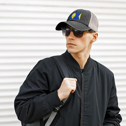 Classic Wormer vlag Denim mesh Cap Truck Driver Baseball hat Breathable Adjustable dad caps Black