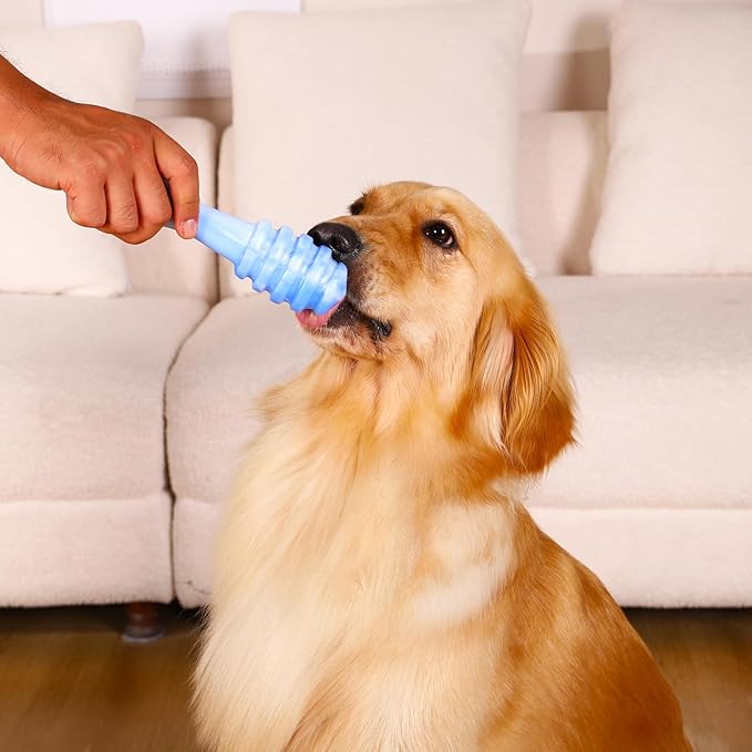 WinTour Indestructible Dog Toys for Aggressive Chewers 3 Pack, Tough Dog Toys for Medium and Large Dogs, Durable Dog Chew Toys for Aggressive Chewers to Keep Them Busy, Bacon Flavor, Blue