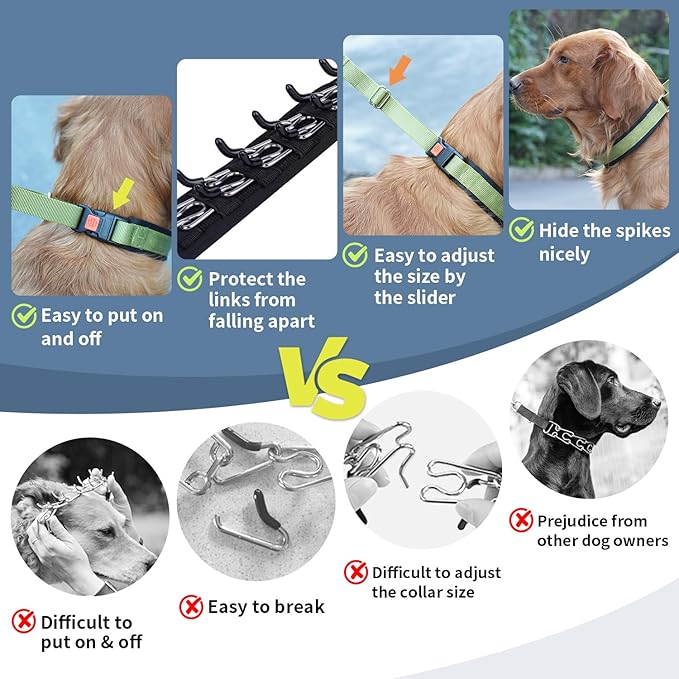 Mayerzon No Pull Dog Collar, Patented Martingale Collar for Small Medium Large Dogs with Buckle and Heavy Duty Nylon for Walking Training Hunting, Safe and Easy to Use(XL, Green)