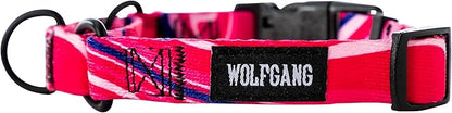 Wolfgang Heavy Duty Martingale Dog Collar with Quick Release Nylon Buckle for Walking & Training, MarbleSwirl Print, Medium