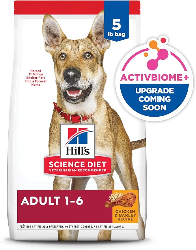 Hill's Science Diet Adult 1-6 Premium Nutrition Dry Dog Food, Chicken & Barley, 5 lb. Bag