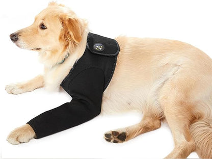 Coodeo Dog Recovery Suit, Cone Collar Alternative, Abrasion Resistant Dog Recovery Sleeve, Washable 2.5mm Thick and Waterproof, Pet Wounds Prevent Licking, Bite, Keep Dry (Black, XL)