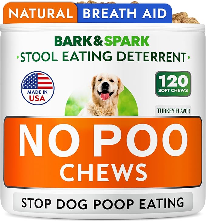 No Poo Chews for Dogs - Coprophagia & Stool Eating Deterrent with Probiotics, Digestive Enzymes & Breath Aid Support