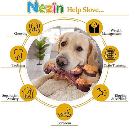NEZIN Dog Chew Toys, Indestructible Dog Toys for Aggressive Chewers, Tough Dog Toys, Durable Dog Chew Toys for Large Medium Breed, Interactive Dog Toys with Real Beef Flavor (Lobster)