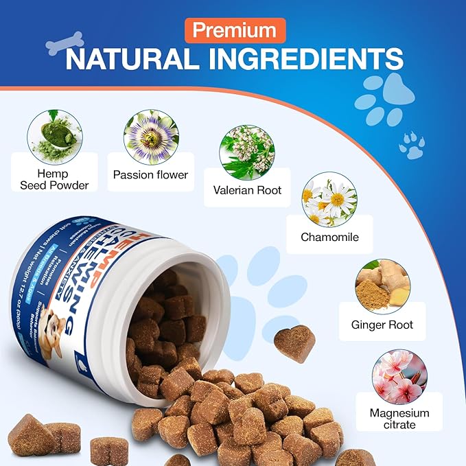 Неmр Calming Chews for Dogs - Advanced Dog Calming Chews - Anxiеty Rеlief Treats Help with Composure, Separation, Barking, Thunderstorms, Strеss Rеlief - Pet Supplement 180 Counts Chicken Flavor