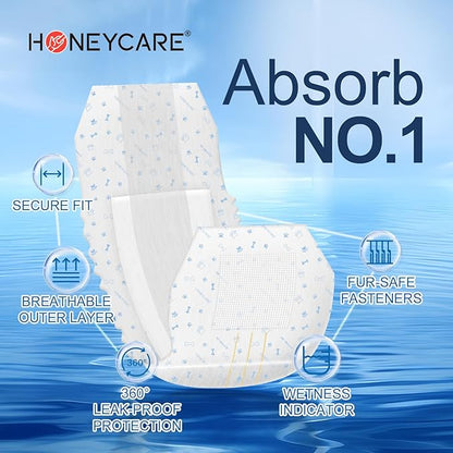 HONEY CARE All-Absorb A27 Male Dog Wrap,Extra Small,50 Count (Pack of 6)