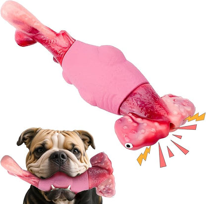 BIKIISEN Dog Toys for Aggressive Chewers, Interactive Dog Chew Toy for Large Dogs, Indestructible Squeaky Toys to Keep Them Busy, Tough Toy for Medium/Large Breed Dogs Pink