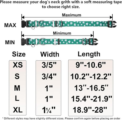 St.Patrick's Day Martingale Collar for Dogs with Buckle Adjustable Shamrock Spring Holiday Dog Collar (Clover, Medium)