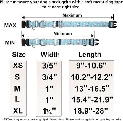 Easter Martingale Collar for Dogs with Buckle Bunny Dog Collar Adjustable Soft Nylon Girl Dog Collars for Large Dogs, Green Rabbit