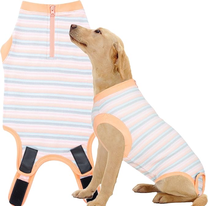 Recovery Suit for Dogs,Dog Cone Alternative Zipper Surgery Suit Female Spay,Soft Dog Surgery Suit for Anti Licking,Breathable Surgical Suit for Dogs Female Spay