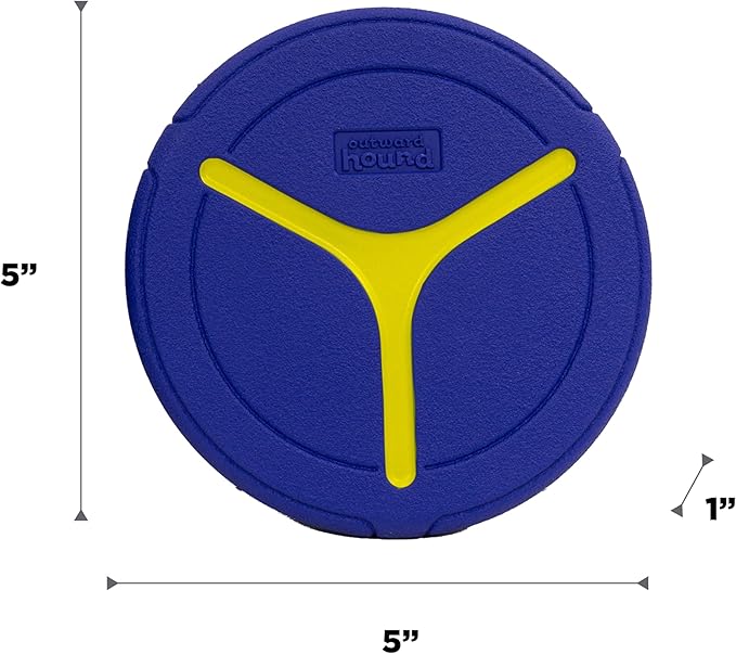 Outward Hound FlyFetch Disc Dog Toy, Durable Rubber, Stand-Alone or Replacement Discs for Launcher, 5", 2-Pack