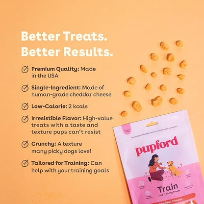 Pupford Training Treats for Dogs & Puppies, 400+ Single Ingredient Bites (Cheddar, 5 oz)