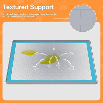 Pee Pad Tray Holder for Dogs,Non-Slip Silicone Dog Puppy Pad Holder,34 x 28 Inch Puppy Potty Training Pads,No Spill Raised Lip High Edge,Portable, Leak-Proof Mat Trays for Indoor Floor Protection