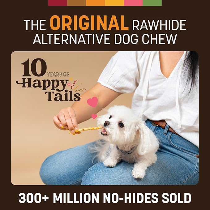 Earth Animal No Hide Stix - Long Lasting Rawhide Free Small Dog Chews Sticks, Chicken - 20 Count Value Pack
