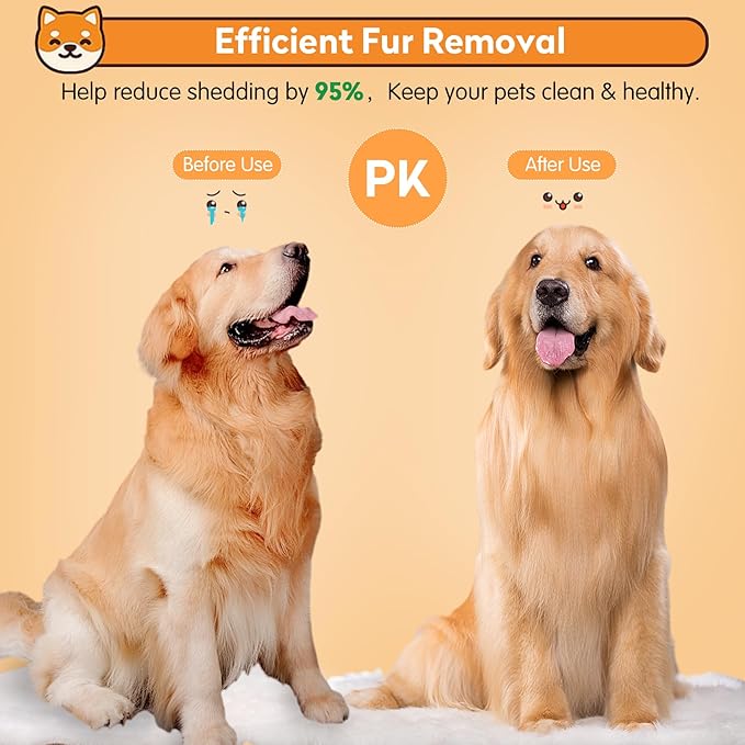 Dog & Cat Brush Kit 2PCS, Self Cleaning Slicker Brush for Pets, Dog Brush for Shedding Massaging and Grooming, Removes Loose Undercoat & Portable Comb for Long Short Haired Dogs(Pink)