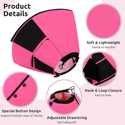 Queenmore Dog Cones for Medium Dogs, Soft Dog Cone Collar After Surgery, Pet Cone for Dogs Wound Care, Spay, Neuter, Breathable Pet Surgery Collars & Cones, Pink M