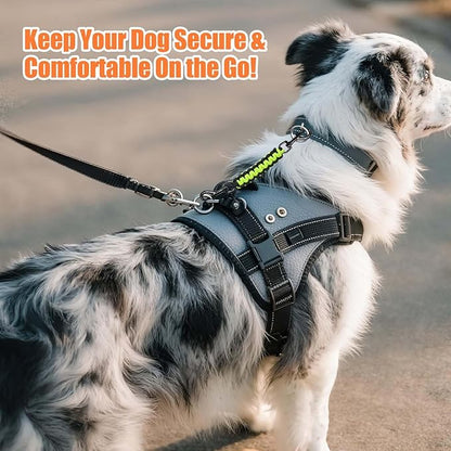 Dog Collar Safety Clip, Collar Companion, Handmade Backup Safety Strap, Double-Ended Clip Leash Connector, Suitable for Dog Harnesses, Prong, Pinch Collars (Black,Fluoro Green, 1 Pack)