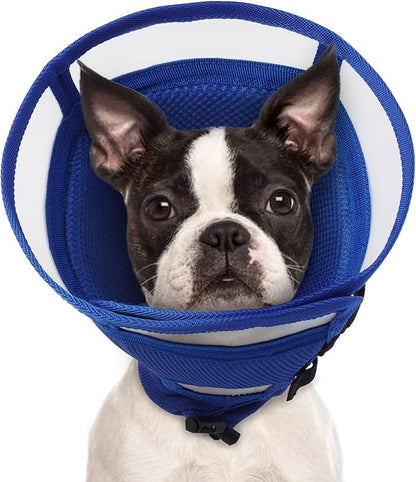 Dog Cone Collar,Cone for Dogs After Surgery,Foldable Cones for Dog Mesh,Pet Elizabethan Collar Alternative to Prevent Licking Wounds,Adjustable ecollars for Dogs After Surgery,Blue M