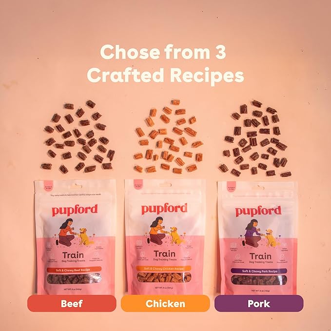 Pupford Soft & Chewy Training Treats for Dogs & Puppies (Beef, 10 oz, 2 Pack)