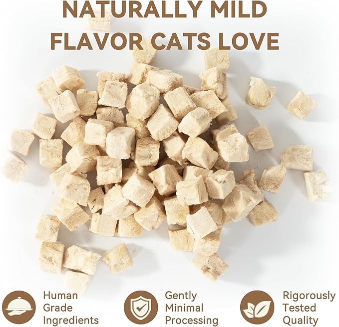Freeze-Dried Salmon Cat Treats for Skin & Coat Health, 4oz, Single Ingredient High Protein Reward Snacks for Pets, Grain & Gluten Free