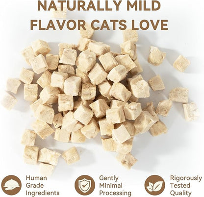 Freeze-Dried Salmon Cat Treats for Skin & Coat Health, 4oz, Single Ingredient High Protein Reward Snacks for Pets, Grain & Gluten Free