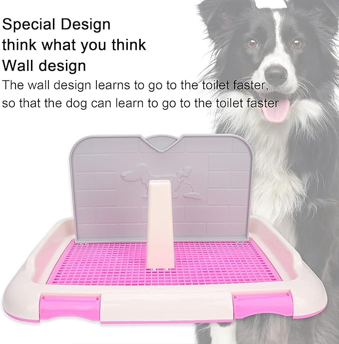 Dog Potty Toilet,Pet Indoor Potty Training Pads Holder Dog Scheduled Urination Potty Grass Pad with Tray for Small and Medium Dogs()