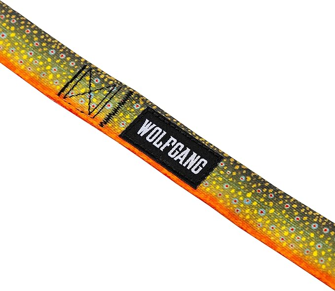 Wolfgang Heavy Duty Dog Leash, Pull-Tested for Walking & Training, BrookTrout Print, Dual Handle Large