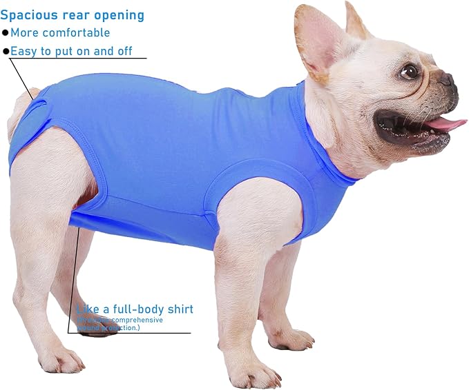 Dog Surgery Recovery Suit - After Spay, Abdominal Wounds Post Surgical Recovery, Anti Licking Breathable Dog Onesies for Small, Medium & Large Pet, Alternative Bandages Cone E-Collar
