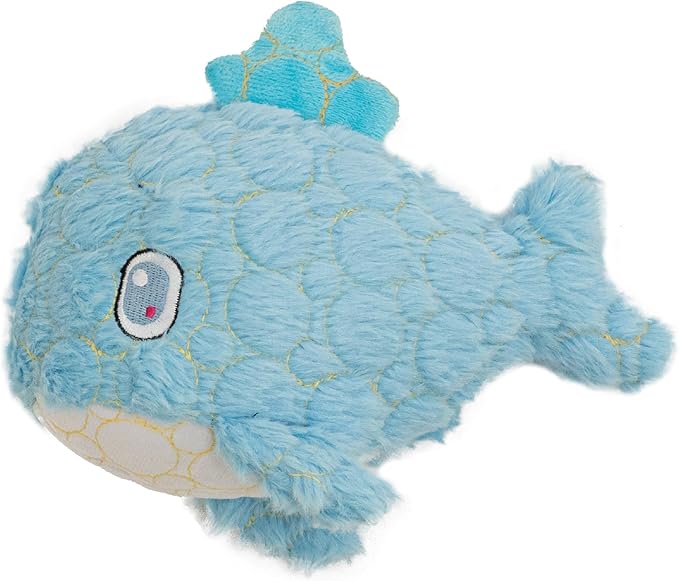 Bite Force - Durable & Strong Dog Toy Blue Whale with Squeaker, Kevlar-Reinforced Seams for Aggressive chewers- Blue.