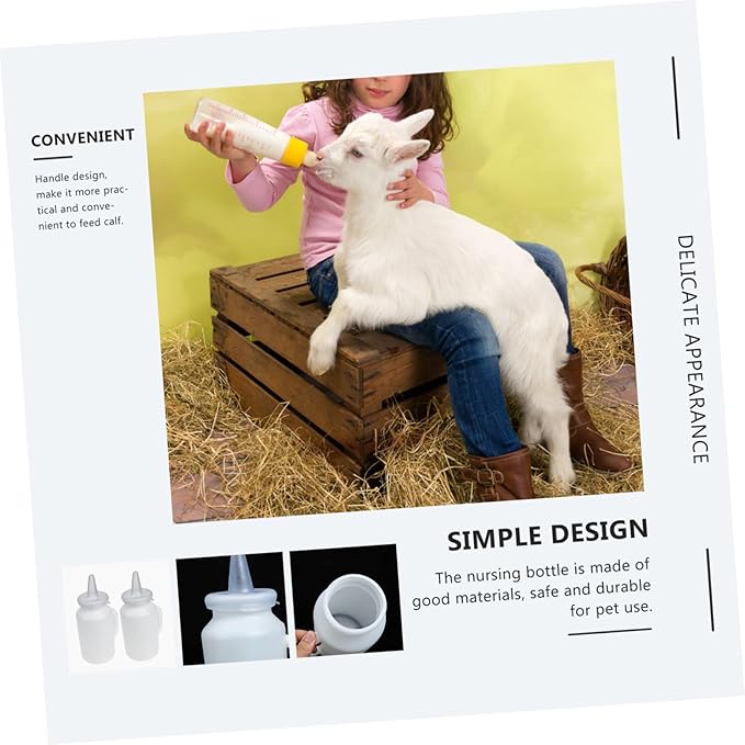 Toyvian 2pcs Calf Milk Bottle Kitten Milk Replacer Portable Pet Feeding Bottle