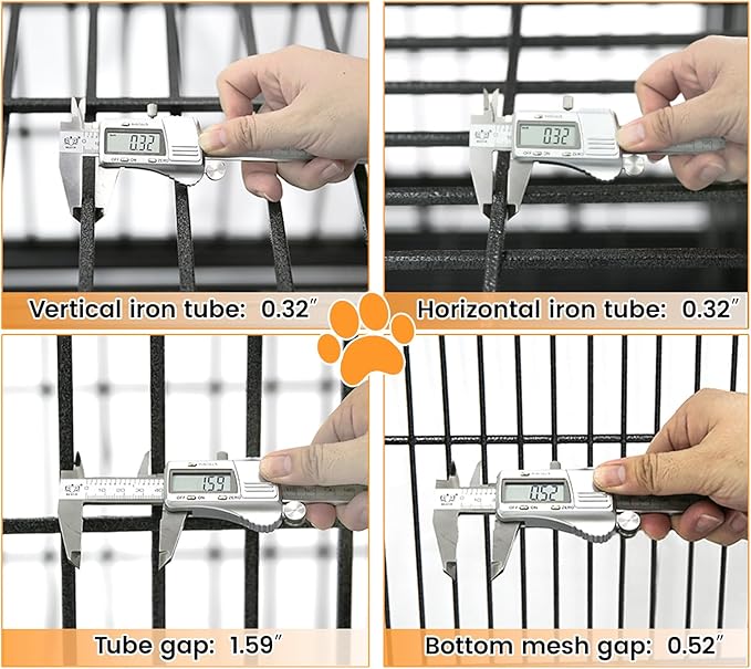 Homey Pet Three Levels 37 Inch Dog Crate 4 Pack, Escape Proof Dog Cage Kennel Indoor with Top Access and Lockable Wheels, Removable Tray, Heavy Duty Dog Crates for Medium/Small Dogs