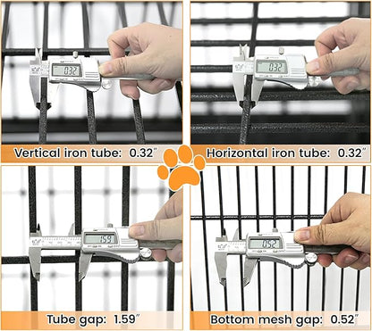 Homey Pet Three Levels 37 Inch Dog Crate 4 Pack, Escape Proof Dog Cage Kennel Indoor with Top Access and Lockable Wheels, Removable Tray, Heavy Duty Dog Crates for Medium/Small Dogs
