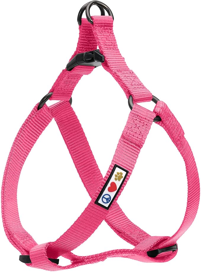 Pawtitas Solid Step-in Dog Harness – Adjustable No-Pull Vest for Puppies to Seniors, Safe & Comfortable M Pink