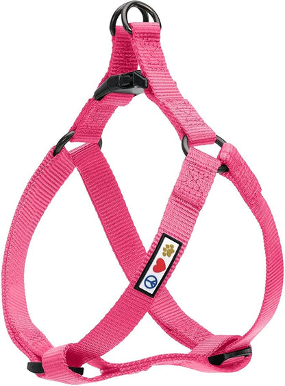 Pawtitas Solid Step-in Dog Harness – Adjustable No-Pull Vest for Puppies to Seniors, Safe & Comfortable M Pink