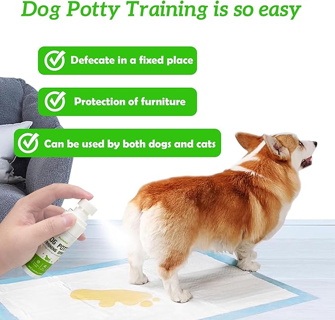 Dog Potty Training Spray & NO-GO Area Spray, Safe & Effective Puppy Pee Spray, Helps Train Puppies & Dogs Where to Potty, Indoor and Outdoor House Training Tool, 1.69 Fl Oz Each