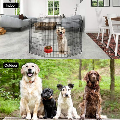 BestPet | Foldable Dog Playpen | 36 Inch, 8 Panels | Metal Pet Exercise Pen | Indoor Outdoor Portable Dog Fence with Door | Removable, Rust-Resistant Secure Pet Kennel | Easy to Assemble
