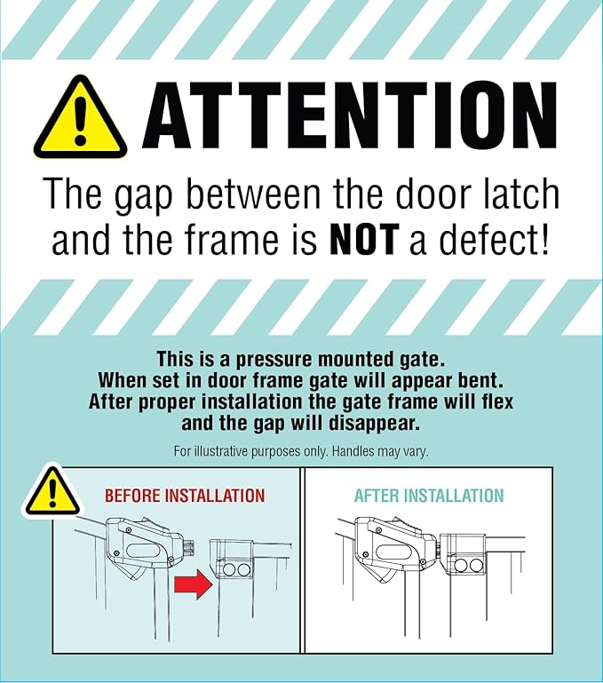 Regalo Safety 30.5-58" Extra Wide Arch Baby Gate with Door, Pressure Mount Walk Through Gate for Doorways & Bottom of Stairs, Babies, Toddlers & Pets, Tested & Safe, American Designed, American Owned