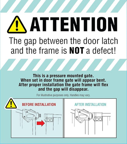 Regalo Safety 30.5-58" Extra Wide Arch Baby Gate with Door, Pressure Mount Walk Through Gate for Doorways & Bottom of Stairs, Babies, Toddlers & Pets, Tested & Safe, American Designed, American Owned