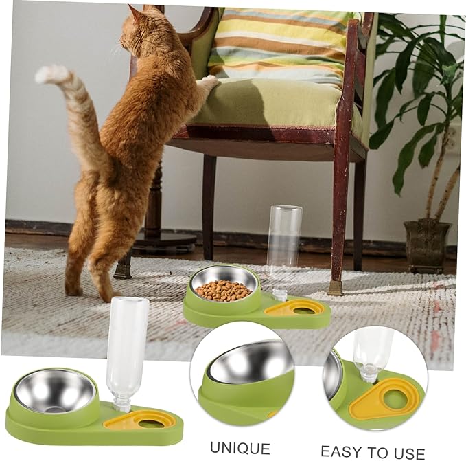 Plastic Pet Feeder Water Dispenser -Slip Dog Cat Bowls Automatic Feeding Tool