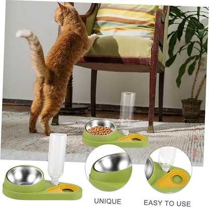 Plastic Pet Feeder Water Dispenser -Slip Dog Cat Bowls Automatic Feeding Tool