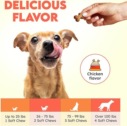 Dog Bladder Chews - Urinary Tract Support for Dogs with Cranberry & D-Mannose - Canine UTI Soft Chews for Healthy Bladder & Kidney Function, Chicken - 150 Count
