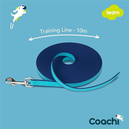 Coachi Training Line 10m Safe Training Outdoors, Recall Training, Dog & Puppy Socialisation, Lightweight, Waterproof, Perfect for Stopping Chasing. Suitable for Medium & Large Dogs & Puppies