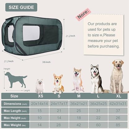 Foldable Dog Kennel for Medium Dogs 36-inch, Portable Waterproof Dog Crate, Pop-Up Indoor/Outdoor Pet Cage & Car Seat Travel Bed (Green)
